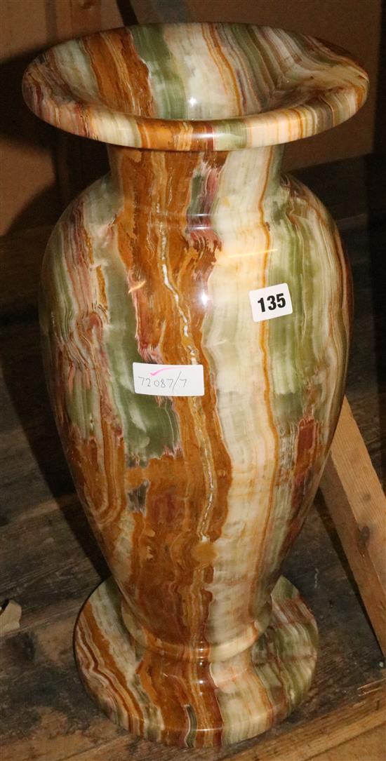A large green onyx vase
